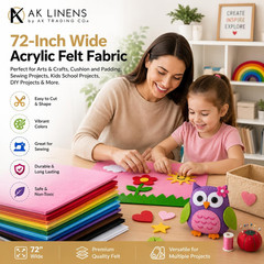 72-Inch Wide 1/16” Thick Acrylic Felt Fabric for Arts & Crafts, Cushion and Padd