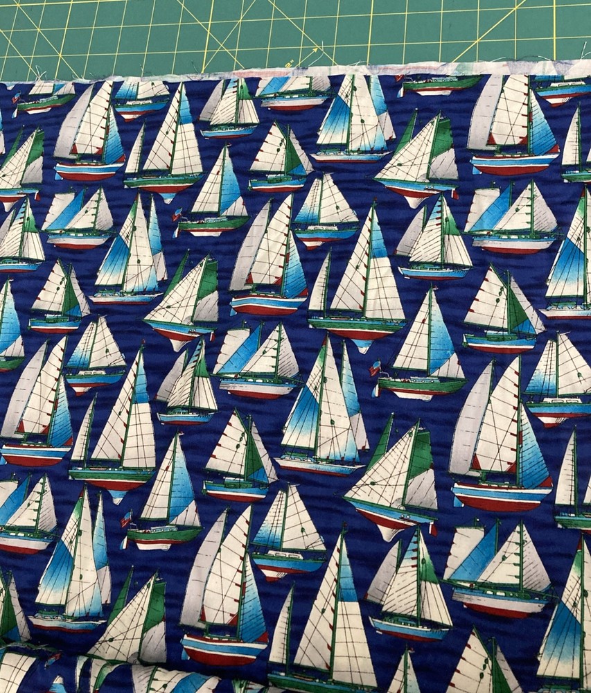 Sailboats Fabric 100% Cotton By Hoffman International By the Yard