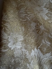 Vintage Gold Metallic Floral Brocade Fabric 2 Yds 20 In Decor Upholstery 48W