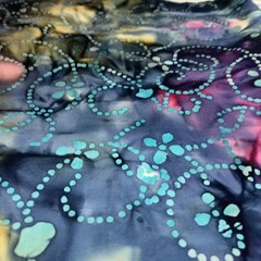 Vibrant Multi-Color Bali Batik Fabric – 2 Yards Uncut – OOP Rare
