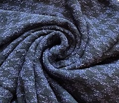 Wool Viscose Houndstooth Bouclé Fabric, Periwinkle, Purple, Black, 2¼ Yds