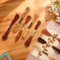 8 PCS Brown Embroidery Floss Thread Variegated Friendship