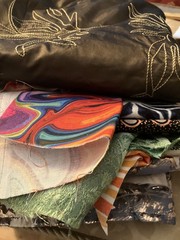 mixed fashion fabric lot, used, non-quilting