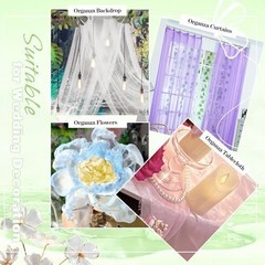 Sheer Organza Fabric by The Yard, 60 Inch Wide White Organza Fabric Bolt Bridal