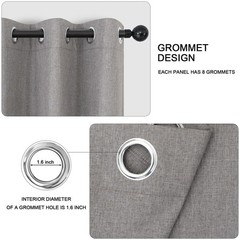 Taupe Linen Blackout Curtains 90 Inch Length 2 Panels Set for Bedroom Living …