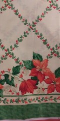 Christmas Poinsettia Border Cotton Fabric by Springs (great for tree skirts)