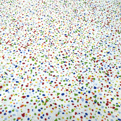 Green Red Blue Yellow Confetti Spatter on White Cotton Fabric BTHY #61