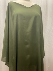 100% Crinkled Silk Crepe de Chine Olive Moss Army Green Fabric 1 Yd. Long 52″ W