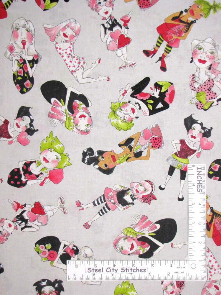 Hair Cut Lady Toss Gray Cotton Fabric Cotton Loralie Designs Love You Look Salon