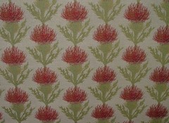 Scottish Thistle Curtain Fabric Rosso Upholstery Cushion Blind Use Jacquard