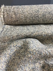 LUXE Smoke Gray Wool Bouclé with Metallic Gold Lurex — 61″ Wide Midweight—ITALY