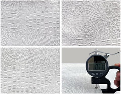 Soft Crocodile Textured Marine Vinyl Faux Leather Pre-Cut 1 Yard-White | Alligat