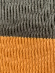 Over 1 Yard Brown Tan Orange Stripes Striped Sweater Fabric Polyester Cotton