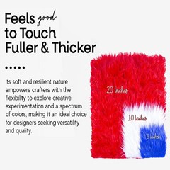 Shaggy Faux Fur Fabric – 30″ x 30″ Pre-Cut White for DIY Crafts, Fashion, Gnomes