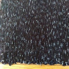 Fabric Handwoven Tote Bag Recycled Strips 85cm x 45cm Blue Grey Accents