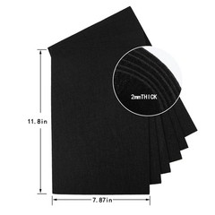 HaoFeiJH Black Felt Squares – 6PCS Sheets – 6 X 203mm X 297mm, 2mm
