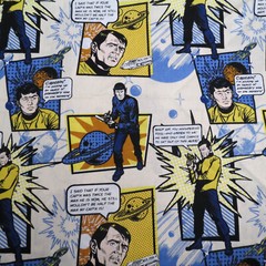 RARE Cotton Quilt Fabric OOP STAR TREK CAST QUOTES Fat Quarter FQ