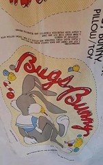 “Looney Toons Bugs Bunny” by Warner Brother Fabric Pillow Cut-Out Vintage 1981