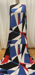 100% Silk Crepe De Chine Avant Garde Geometric Multi-color 2.5 Yds Long 46″ Wide