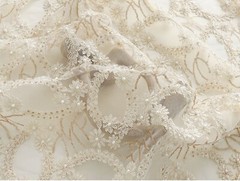 Embroidery Beaded Wedding Dress Lace Fabric Women Clothing Skirts Gown Trim 0.5M
