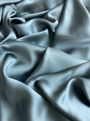 Slate Blue Silk Charmeuse | SUMPTUOUS & Thick | 43.5″ Wide| Liquid Drape