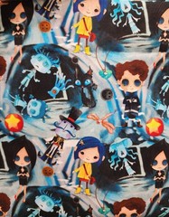 Coraline Movie Cartoon 100% Cotton fabric 18″x55″ 1148142 HALF YARD