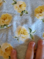 Sewing Fabric Blue Yellow Rose “Sweet Dreams” Flannel Robert Kaufman 44×45″ 1yd+