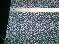 WASHED & IRONED White Floral on Dark Blue Fat Quarter 18″ X 22 ” Cotton Fabric