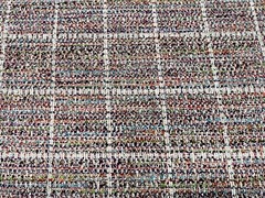 Clarke & Clarke Mingled Tweed Check Uphol Fabric- Sezane Berry 1.25 yds F1391/02