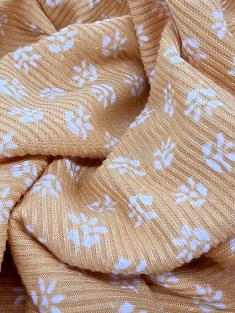 Yummy RIB 2×1 Knit Print 95% Polyester 5% Spandex 58/60″ Fabric By The Yard
