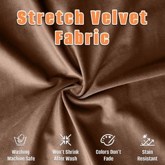 Velvet Fabric, 60” x 80” (150CM x 200CM) Soft x 80”, Dark Brown