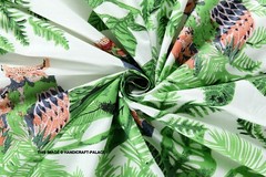 5 Yard Hand Block Print Handmade Cotton Indian Green Owl Bird Print Fabric Craft