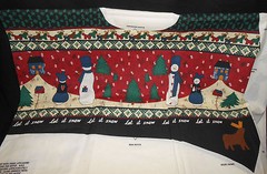 PEACE IN THE COUNTRY SPRING INDUSTRIES WINTER FABRIC PANEL VEST CHRISTMAS SNOW
