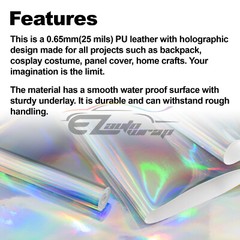 Fabric Holographic Orange Cloth Vinyl Weave PU Faux Leather Iridescent Craft DIY