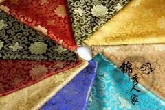 Chinese Floral Satin Silky Fabric Brocade for Dress Costume Qipao Crafts Retro