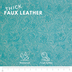 Tooled Faux Leather Western Cowboy, Floral Embossed Vinyl, Craft DIY and Upholst