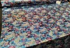 Digitally Printed Stretch Sequin on Spandex Fabric Sold BTY “Blue/Purple Floral”