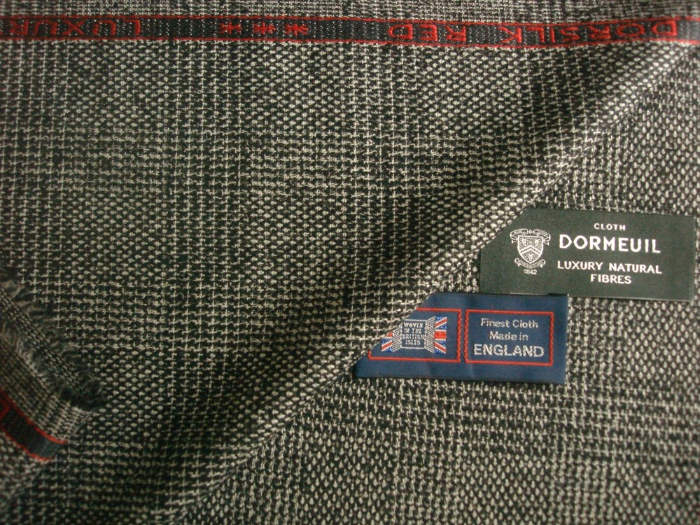 DORMEUIL 67% WOOL & 33% SILK JACKETING FABRIC “Dorsilk Red” Check/Plaid = 2.0 m.