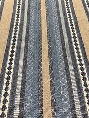 Cowtan & Tout Woven Jute Stripe Fabric- Dalton Stripe Sand Teal 6.75 yd 11313-02