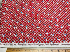 Aunt Grace SEW CHARMING Red Blue Judie Rothermel Cotton Fabric Marcus FQ