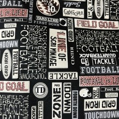 Lot of 2 FQs Cotton Quilt Fabric Sports Theme, Football & Newspaper Style Prints