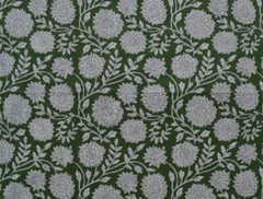 5 Yard Hand Block Floral Print Fabric Natural Handmade Cotton Indian Sanganeri