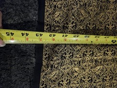 42 x 73 Black and Metallic Gold Floral Damask Fabric Buttercream for JOANN