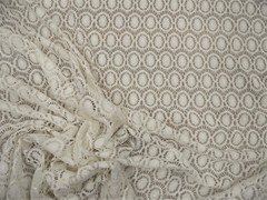 Stretch Lace Mesh Netting Apparel Fabric Sheer Ivory Circles DD404
