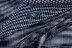 Reda navy micro check 100% worsted wool suiting fabric