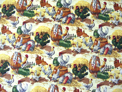 Sunny Side Up-Chickens & Roosters Barnyard fabric-cotton-by the yard