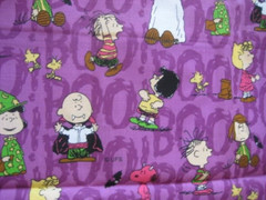 Peanuts 2001 Halloween BOO Fabric 2 Pieces 24 x 44 / 36 x 44 in.