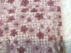Pretty Feedsack Flour Sack Repreduction Fabric Rosy Pink & Mauve Flowers 22×44″