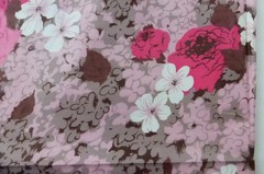 50s Pink Floral Rose Polished Cotton Fabric Remnant 42″Wx72″L 2yds Cottagecore