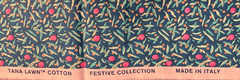 Liberty of London Tana Lawn Christmas juniper berries green fuchsia 3 yards new